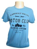 Camiseta Masculina 4E7R Tam P -Hering 100% Algodão Motor Club Verde Claro.