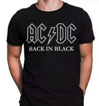 Camiseta Masculina Ac Dc Black In Camisa Banda De Rock