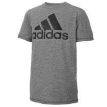 Camiseta masculina Adidas, manga curta, que absorve a umidade, cinza escuro