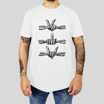 Camiseta Masculina Adulto Casual Algodão Premium Estampada Gola Redonda Arame