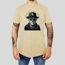Camiseta Masculina Adulto Casual Algodão Premium Estampada Gola Redonda Caveira