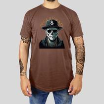 Camiseta Masculina Adulto Casual Algodão Premium Estampada Gola Redonda Caveira