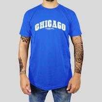 Camiseta Masculina Adulto Casual Algodão Premium Estampada Gola Redonda Chicago