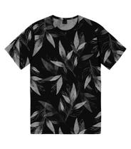 Camiseta Masculina Adulto Estampa Florees Rovitex Preto