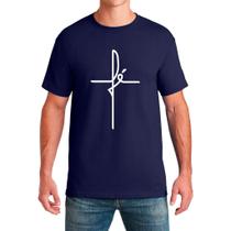 Camiseta Masculina Adulto Fé Cristã Cruz Gospel Camisa Básica Blusa