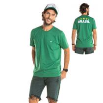 Camiseta Masculina Adulto Verde Brasil Copa do Mundo 2022