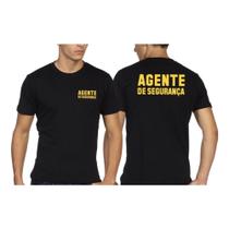 Camiseta Masculina Agente De Segurança Frente E Costa Camisa Uniforme Profissional