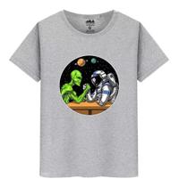 Camiseta Masculina Algodão Alien Et Astronauta Força Camisa