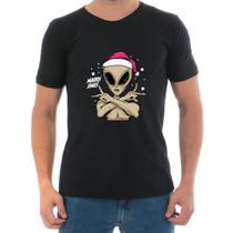 Camiseta masculina algodao Arietto estampa Alien natal criativa