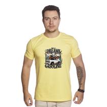 Camiseta Masculina Algodao Country Estampado Dreams Gasoline Caminhonete Macia