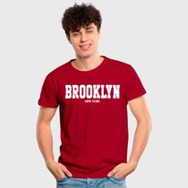 Camiseta Masculina Algodão Estampa Brooklyn Básica Casual