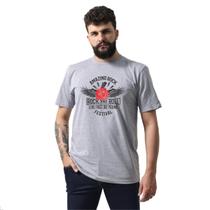 Camiseta Masculina Algodão Estampa Festival Rock Rosa Vermelha