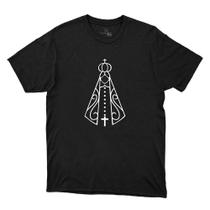 Camiseta Masculina Algodao Estampa Nossa Senhora de Aparecida Religiosa Igreja Catolica