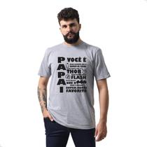 Camiseta Masculina Algodão Estampa Pai Herói Homenagem Dia dos Pais