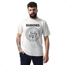 Camiseta Masculina Algodão Estampa Ramones
