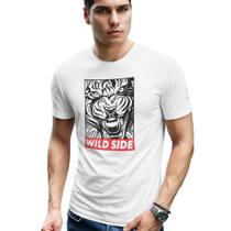 Camiseta Masculina Algodão Estampada Wild SideConfortável