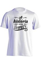 Camiseta Masculina Algodão Evangélica História Na Cruz