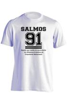 Camiseta Masculina Algodão Evangélica Salmos 91