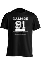 Camiseta Masculina Algodão Evangélica Salmos 91