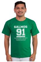 Camiseta Masculina Algodão Evangélica Salmos 91