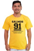 Camiseta Masculina Algodão Evangélica Salmos 91