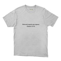 Camiseta Masculina Algodao Frase Feliz Será Aquele Que Espera Daniel 12:12 Evangelizar