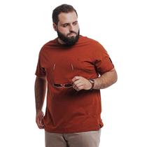 Camiseta Masculina Algodão Mescla Texturizado Plus Size G2 e G3