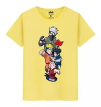 Camiseta Masculina Algodão Naruto Kakashi Sakura Camisa
