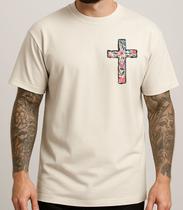 Camiseta Masculina Algodão Penteado 30.1 Estampa Floral Discreta Camisa Casual Estilo Urbano Toque Macio Resistente Primavera Verão Fashion Conforto