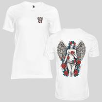 Camiseta Masculina Algodão Premium Pega a Visão Básica Estampada Anjo Flores - MP Moda Masculina