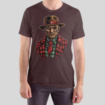 Camiseta Masculina Algodão Premium Pega a Visão Básica Estampada Freddy Krueger