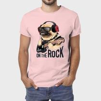 Camiseta Masculina Algodão Pug Rock Premium