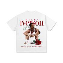 Camiseta Masculina Allen Iverson Answer Para Basquete, Algodão, Manga Curta, Vintage, Casual, Verão Camiseta Masculina Allen Iverson Answer Para Basquete, Algodão, Manga Curta, Vintage, Casual, Verão