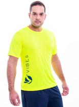 Camiseta masculina amarelo neon com proteção UV50 Camiseta masculina amarelo neon com proteção UV50