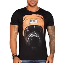 Camiseta Masculina Animal Print Pit Bul Jeans Camiseta Masculina Animal Print Pit Bul Jeans