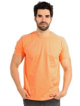 Camiseta Masculina Anistia Algodão Manga Curta Básica Verde Laranja Camiseta Masculina Anistia Algodão Manga Curta Básica Verde Laranja