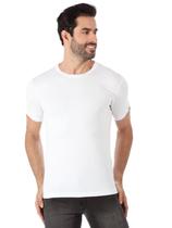 Camiseta Masculina Anistia Slim Visco com Elastano Branca