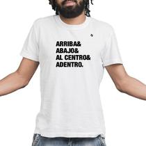 Camiseta masculina arriba, abajo, al centro e adendro