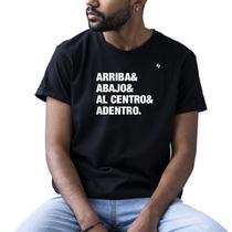 Camiseta masculina arriba, abajo, al centro e adendro