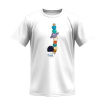 Camiseta Masculina Astronauta e Sistema Solar 100% Algodão Camisa Cores