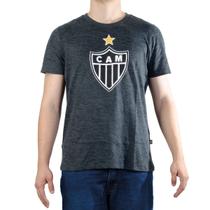 Camiseta Masculina Atlético Mineiro Escudo Malha Mesclado Camiseta Masculina Atlético Mineiro Escudo Malha Mesclado