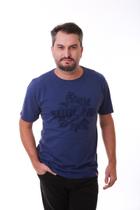 Camiseta Masculina Azul Escuro Estampa Sublime Tropical Camiseta Masculina Azul Escuro Estampa Sublime Tropical