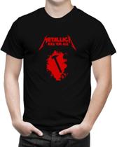 Camiseta Masculina Banda Metalica Álbum Kill 'Em All Rock Camiseta Masculina Banda Metalica Álbum Kill 'Em All Rock
