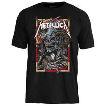 Camiseta masculina banda metálica