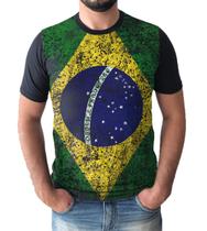 Camiseta Masculina Bandeira do Brasil Brasileira Camisa Algodao - Hella Store