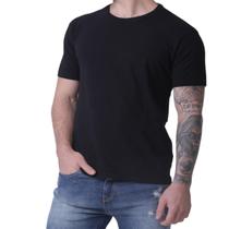 Camiseta Masculina Basic Slim Fit Cotton Preta Biotwo Camiseta Masculina Basic Slim Fit Cotton Preta Biotwo