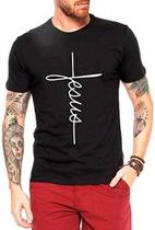 Camiseta Masculina Básica 100% Algodão Jesus Cruz Evangélica