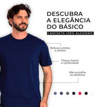 Camiseta Masculina Básica 100% Algodão Lisas Atacado e Varejo