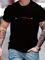 Camiseta Masculina Básica 100% Algodão Paris