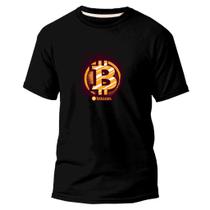 Camiseta Masculina Básica Algodão Premium Estampa Digital Moeda Virtual Bitcoin - El exquema